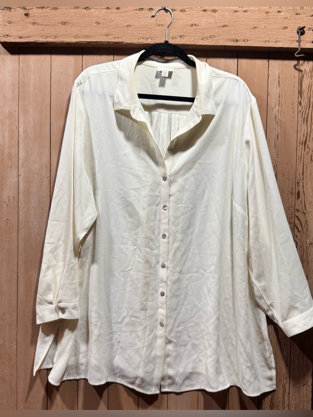 J. Jill Ivory Button-Up Collared Blouse